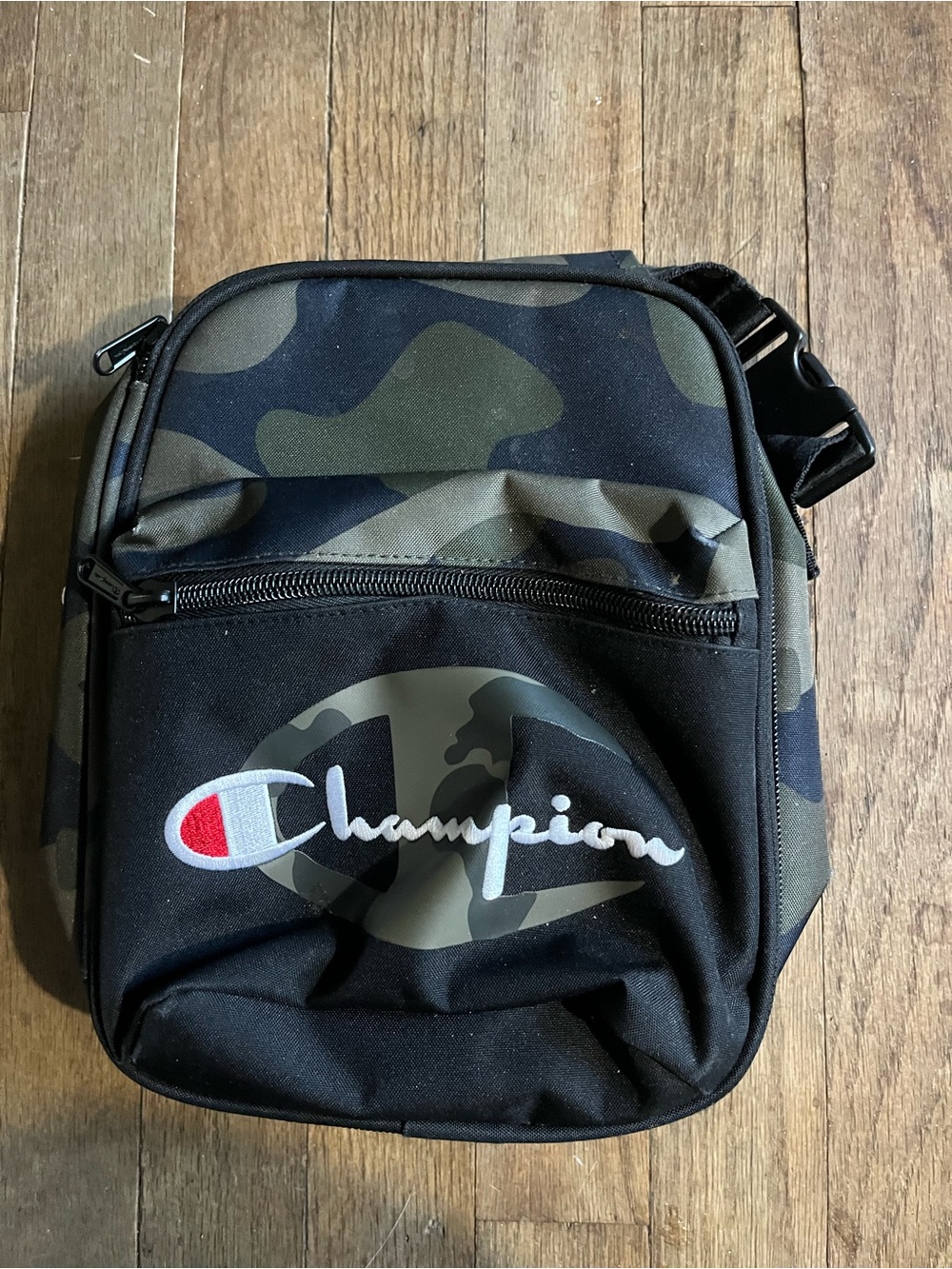 Champion Camouflage Crossbody Bag in Black and Green